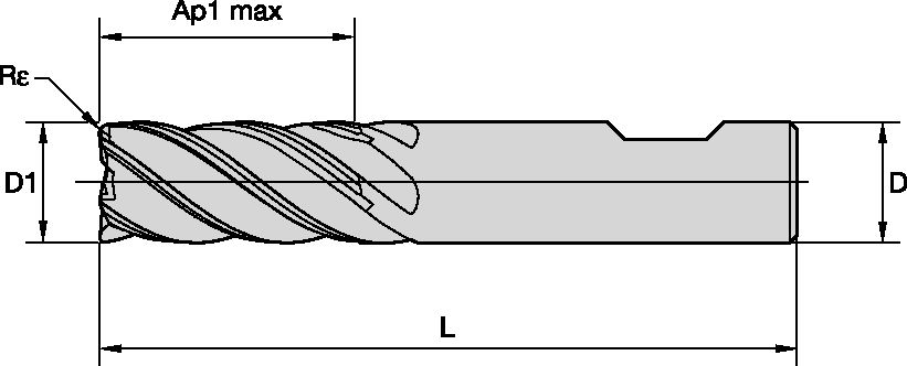 ENDMILL 5777 10x10x22x72 R0.5