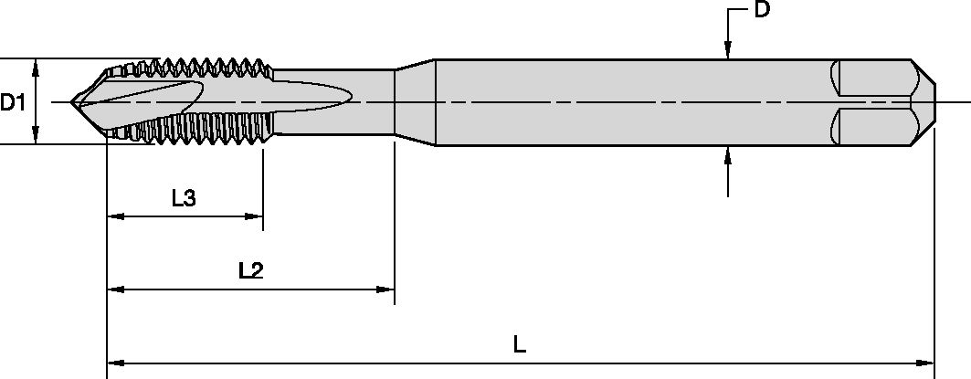 M6X1 6H DIN371 3FL PLG SPT HSSE TiCN