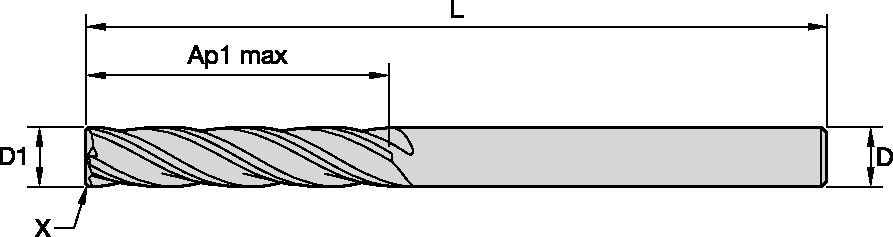 GP SC End Mill 4FL 20x20x38x104