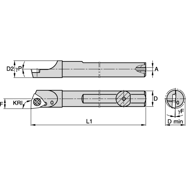 Steel Shank Trigon Boring Bar