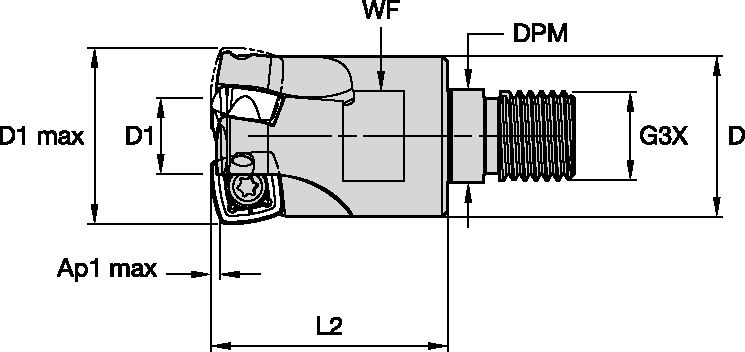 VXF-12 D32 Z3 SCREW-ON END MILL