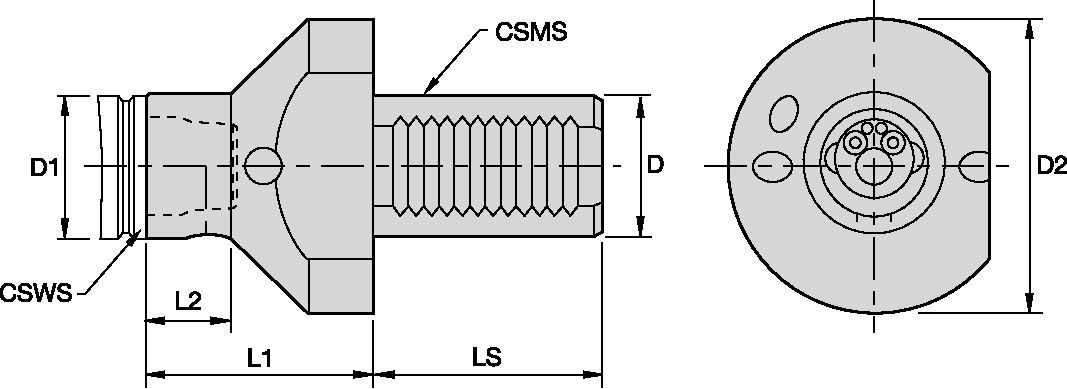 KM32 CMI VDI AXIAL RH Ø30 X 100MM