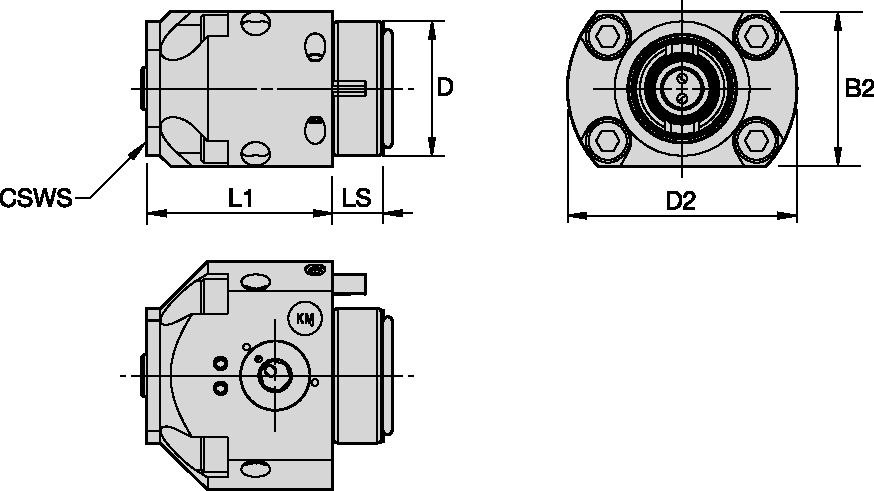 KM40 LOC II FLANGE MOUNT SIDE ACCESS (M)