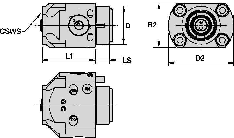 KM40 LOC II FLANGE MOUNT TOP ACCESS (M)