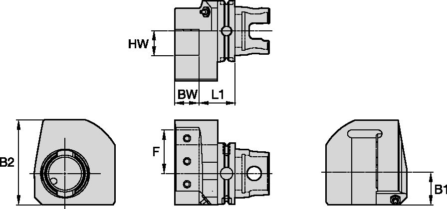 KM80ATC RADIAL SQ ADAPTER LH 1.25"X1.25"