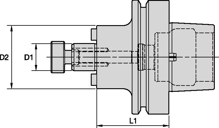 HSK80FP SHELL MILL ADAPTER WITH THROUGH