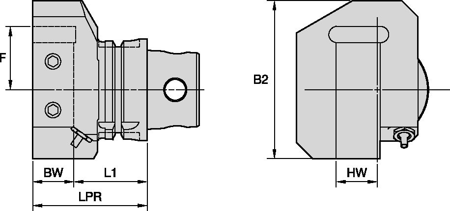 KM4X63 SQ SHANK LH RADIAL MOUNT 1.0"