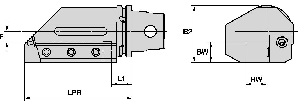 KM63XMZ AXIAL SQ ADAPTER LH 20X20MM