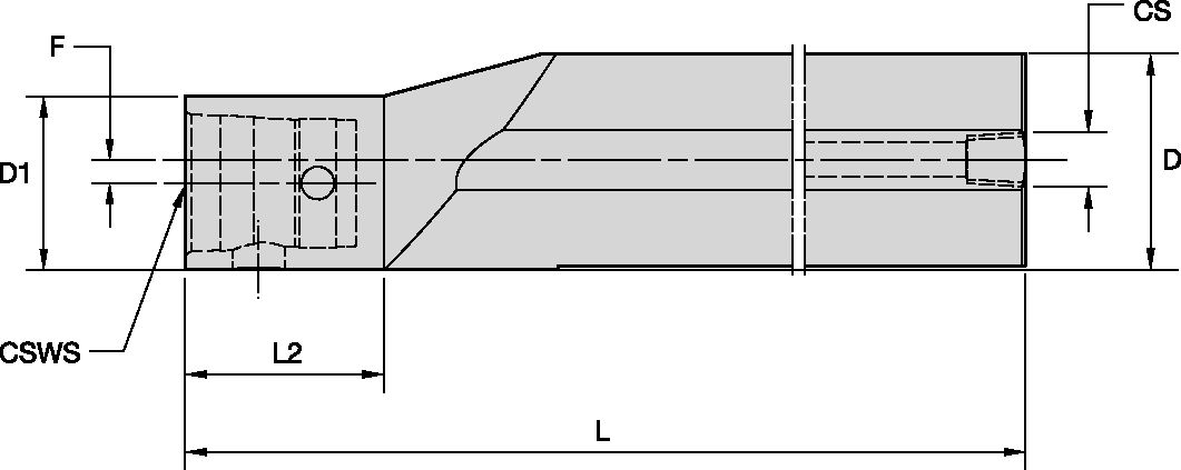 KM40 RND SHANK 4.988MM OFFSET Ø50X250MM