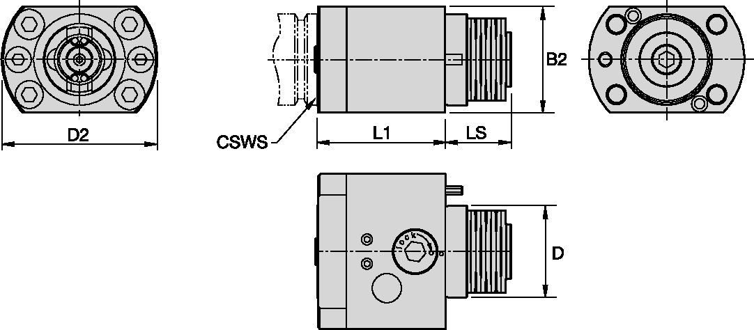 KM40 CLNS-EF FLANGE MOUNT-SIDE ACCESS