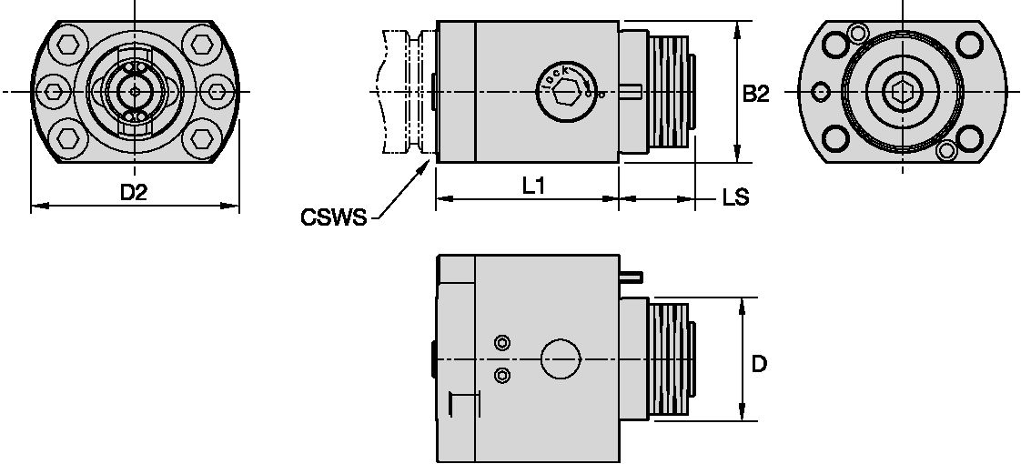 KM40 CLNT-EF FLANGE MOUNT-TOP ACCESS