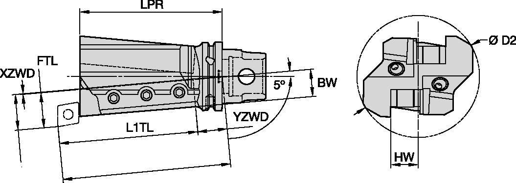 KM63XMZ AXIAL 2X SQ ADAPTER LH 25X25MM