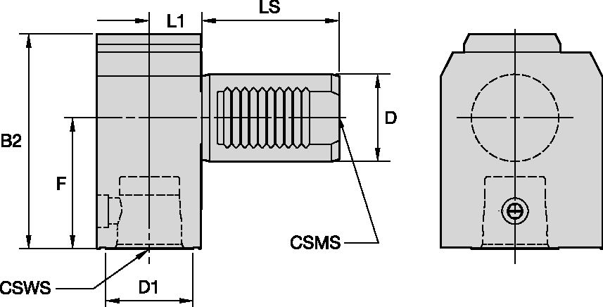 KM40 RAPID RIGHT ANGLE LH VDI40 X 40MM