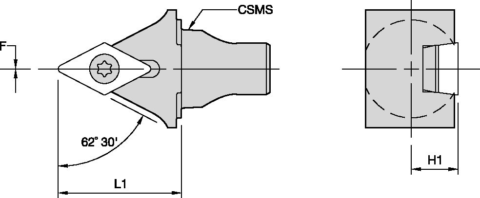 KM20  SCREW-ON N 62°30' DC..11T308