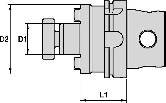 KM4X100 SHELL MILL ADPTR 2 Ø1.0 X 4.00"