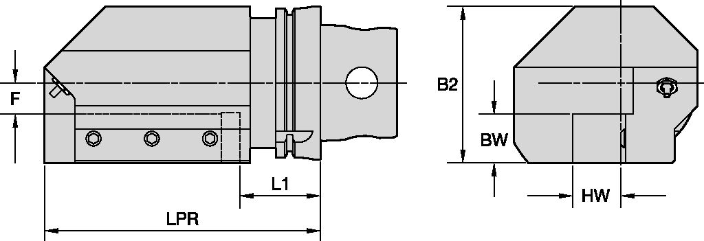 KM4X100 SQ SHANK LH AXIAL MOUNT 1-1/2"