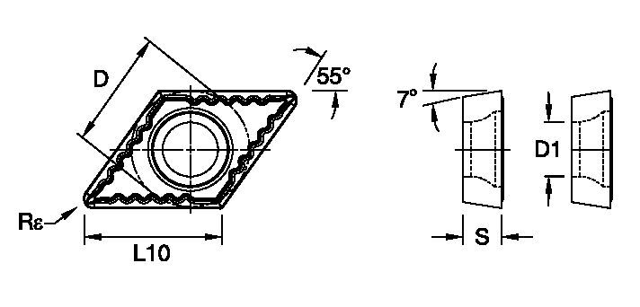 Screw-On • DCMT Insert • Positive • UF