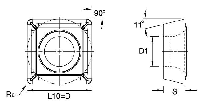 Screw-On • SPGT Insert • Positive • K