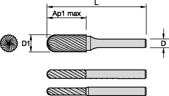 SC Burrs - Radius Cylindrical Shape