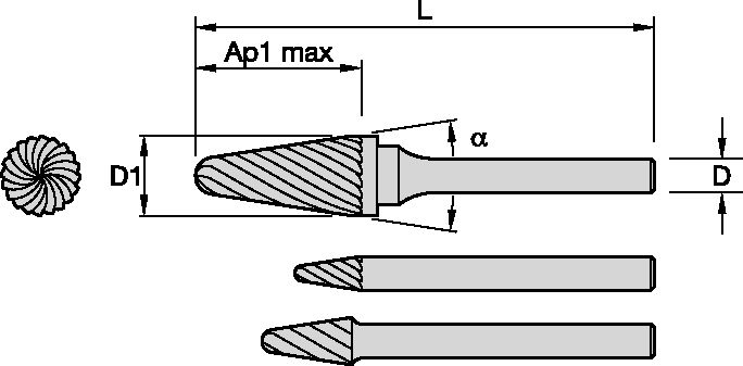 SL Burrs - Radius Cone Shape