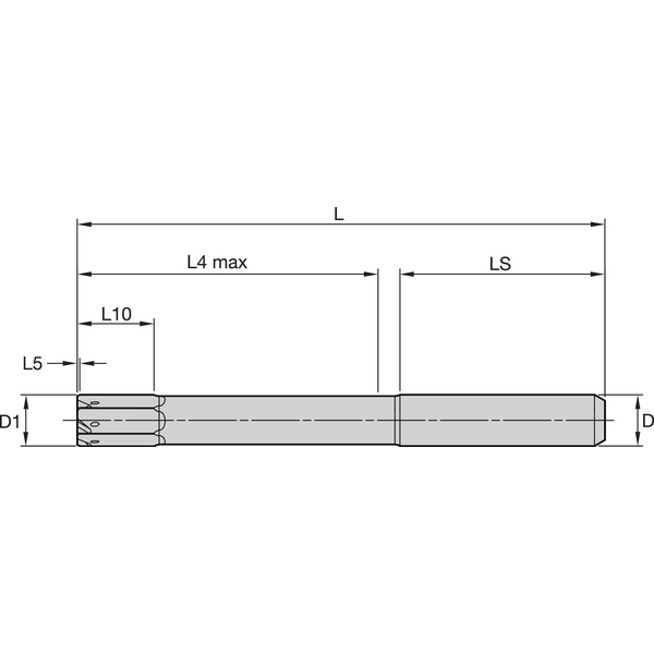 KRS105 SOLID REAMER D=10 H7 THRU HOLE