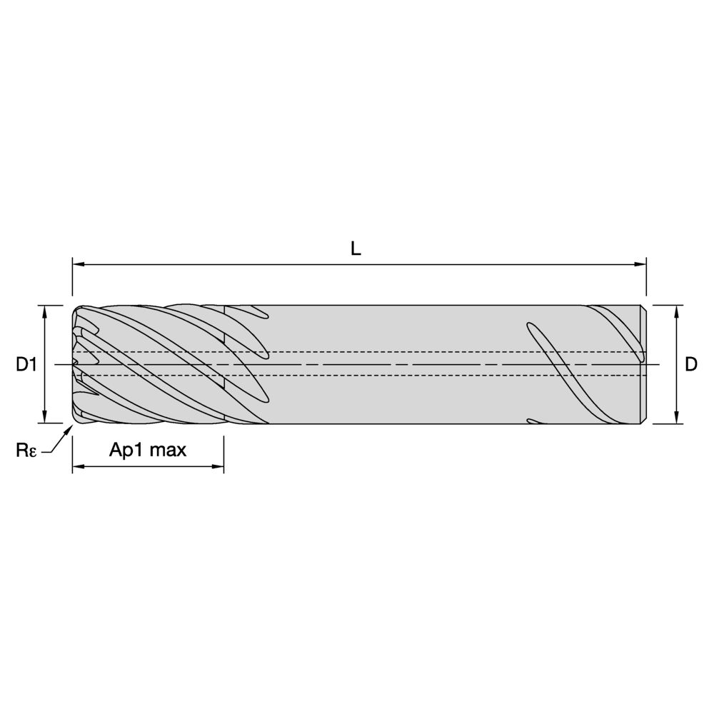 ENDMILL HA4R 8FL 12x12x26x83 R0,5