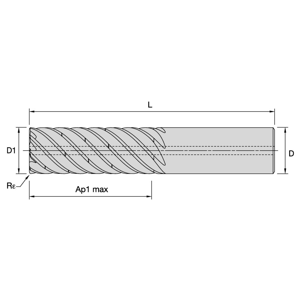 ENDMILL HA4R 8FL 10x10x40x90 R0,5