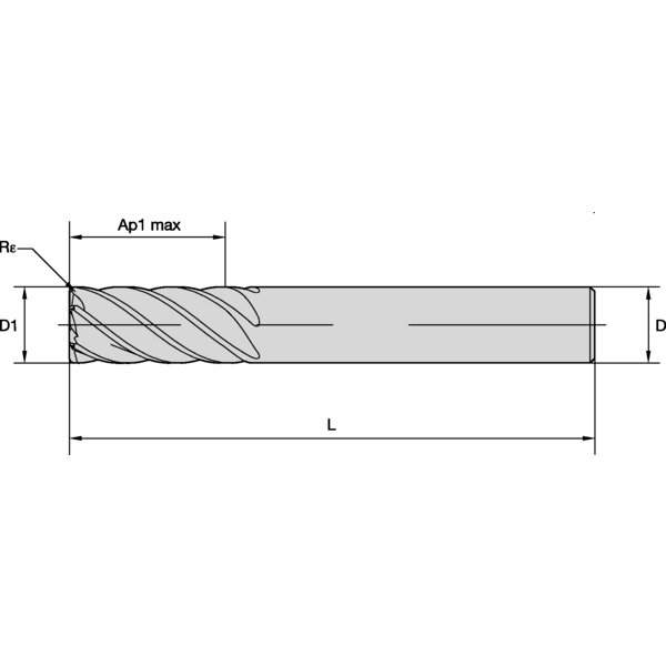 ENDMILL HARV 6FL 25x25x45x121 R0,75