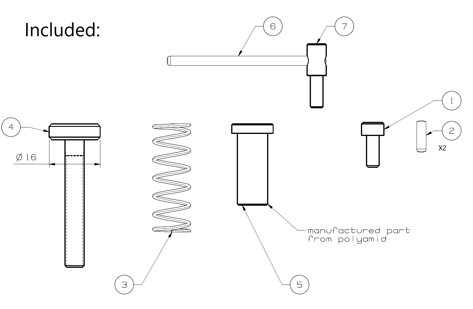 SCREW SET FOR SLIDES