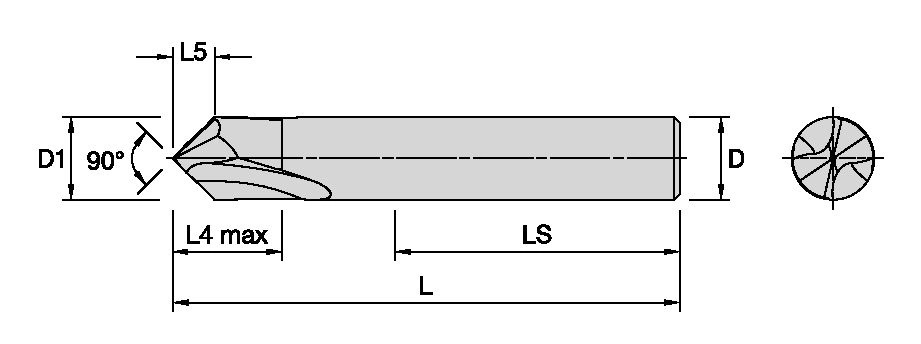 NC-borr 10mm 90° CYL