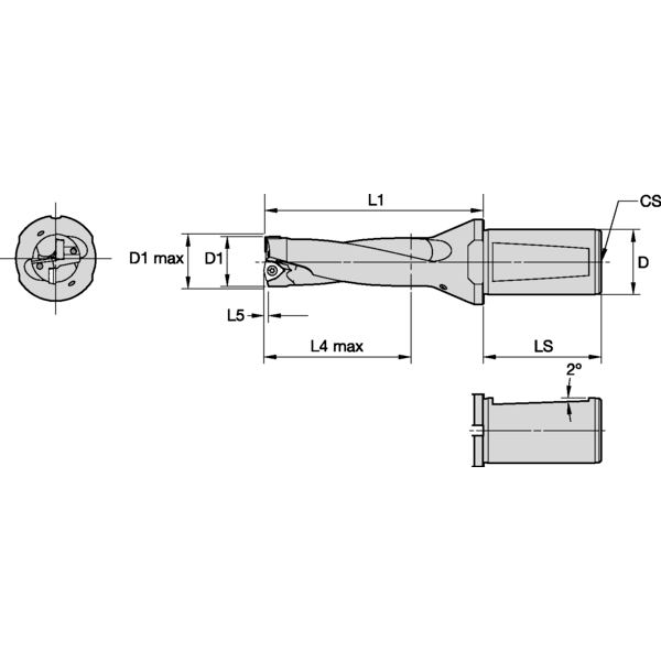 INDEXABLE DRILL DFSP RH DIA=1