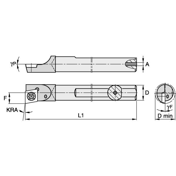 CARBIDE SHANK GROOVING THREADING BAR