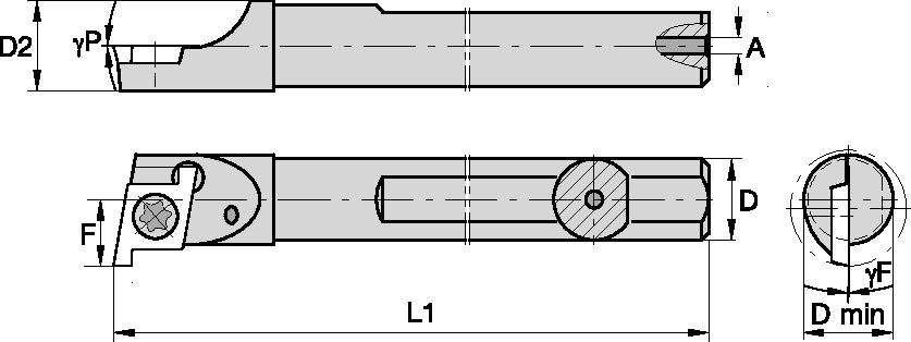 STEEL SHANK GROOVING THREADING BAR