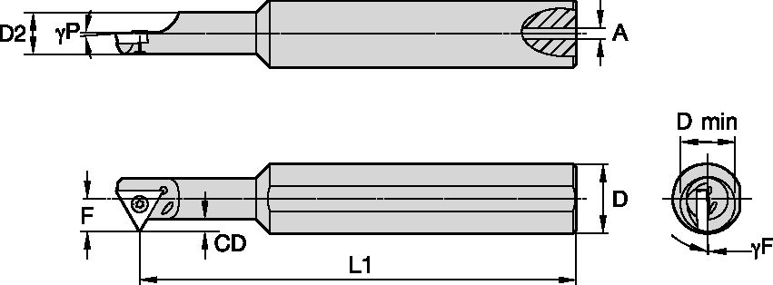 STEEL SHANK GROOVING THREADING BAR